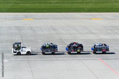 Airport baggage train transportation