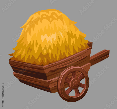 Cart with hay. Vector illustration