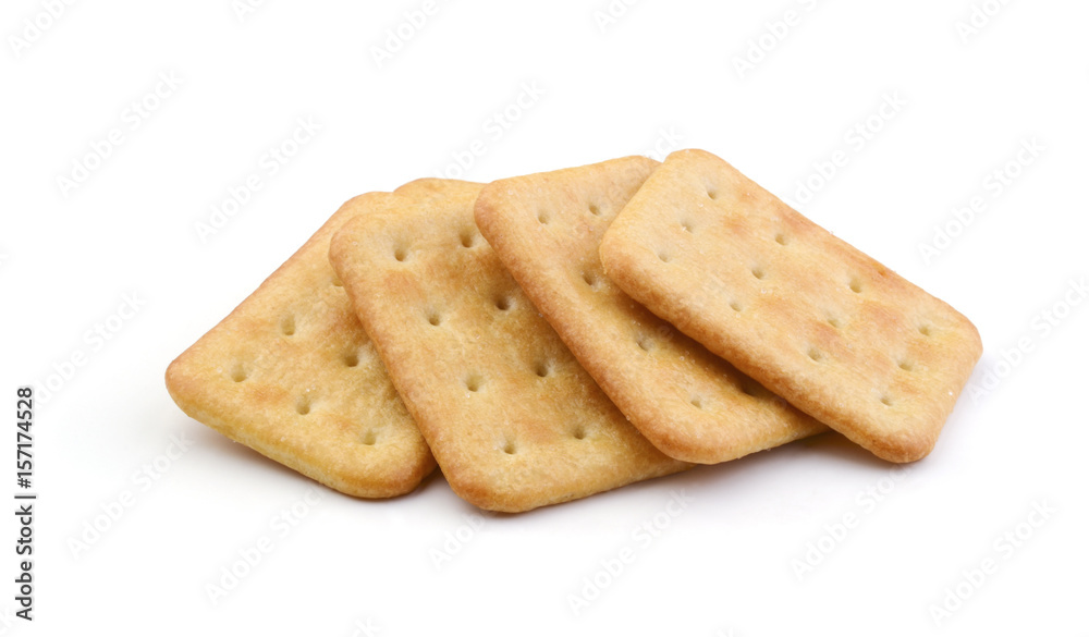 Heap of crackers isolated on white background Heap of crackers isolated on white background