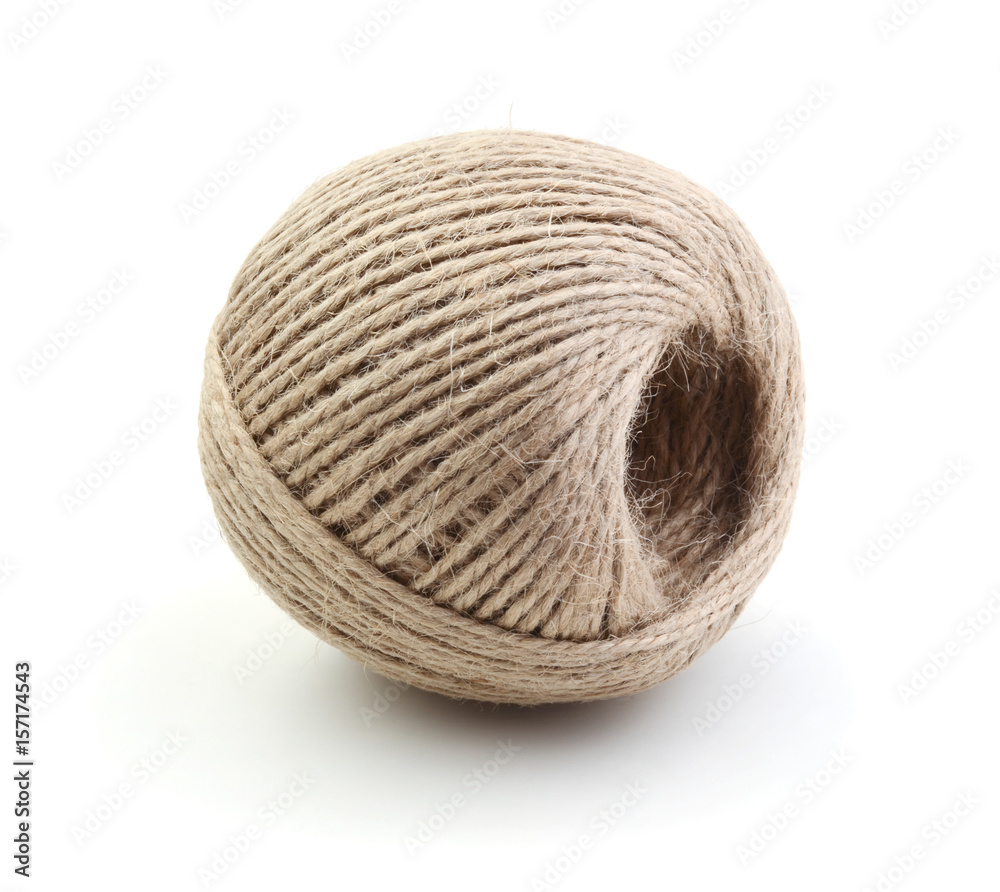 Skein of natural roupe isolated on white Skein of natural roupe isolated on white