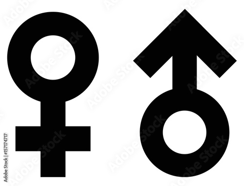 male and female black icon vector
