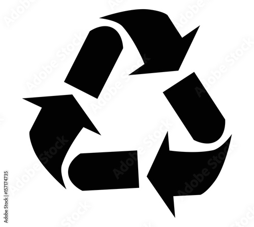 recycling black icon vector