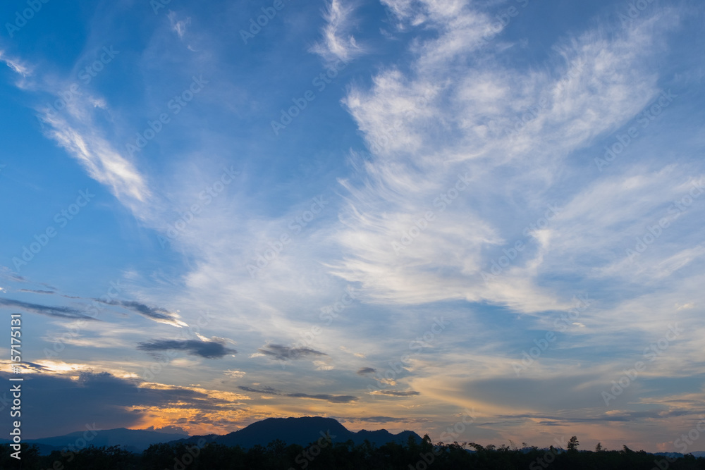 Dramatic sunset sky