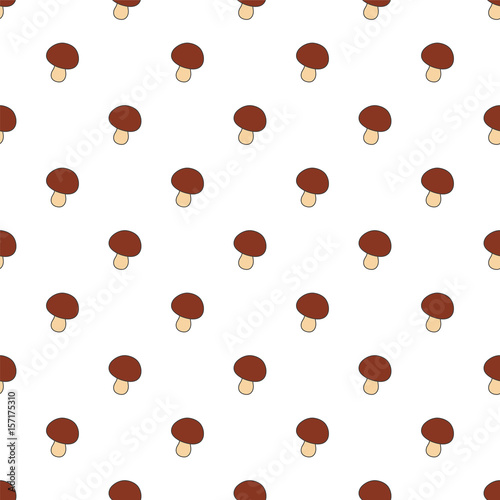 Mushroom hand drawn on white background. Hand drawn seamless orn