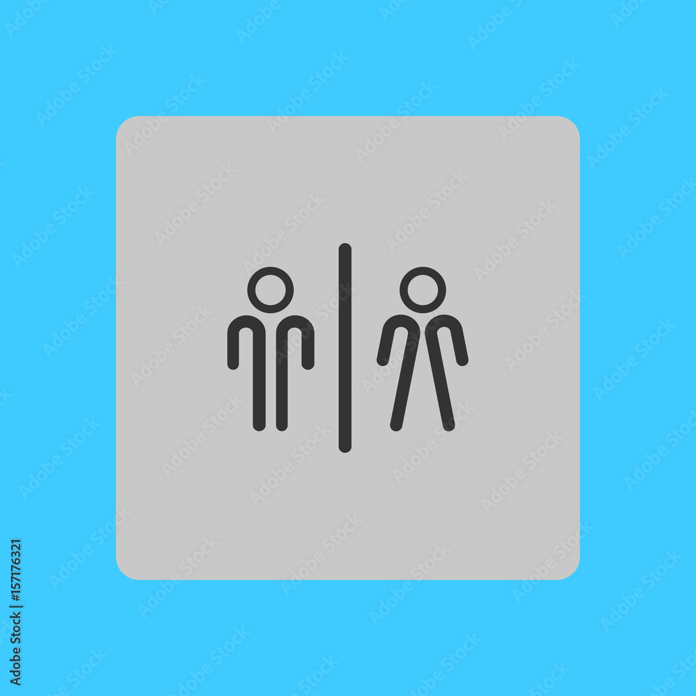 WC sign icon. Male and Female toilet. Flat design. WC sign icon. Male and Female toilet. Flat design.