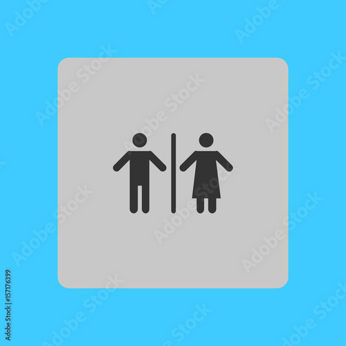 WC sign icon. Male and Female toilet. Flat design.