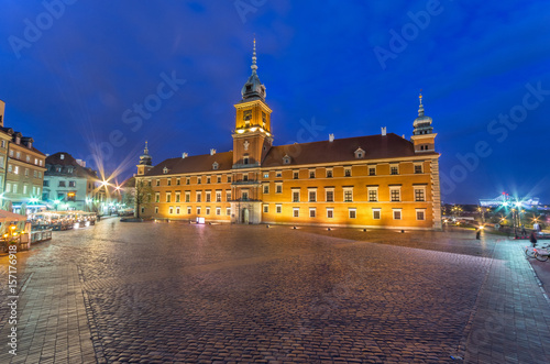 Warsaw, Poland, royal castle in the night