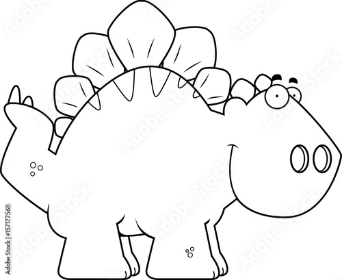 Smiling Cartoon Stegosaurus