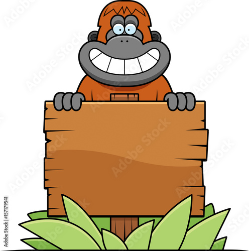 Cartoon Orangutan Sign