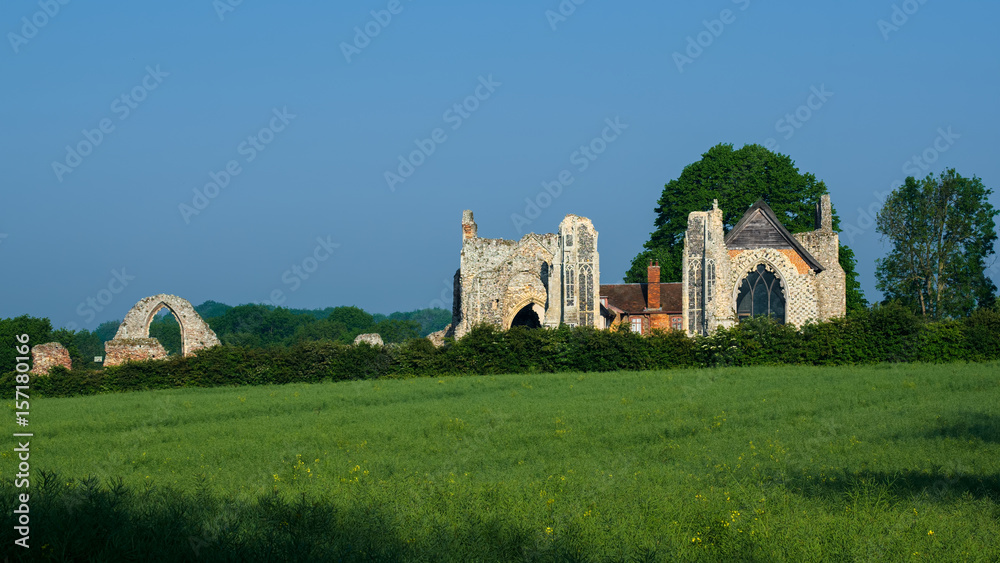 The Ruins of Leiston Abbey in Leiston Suffolk on May 25, 2017