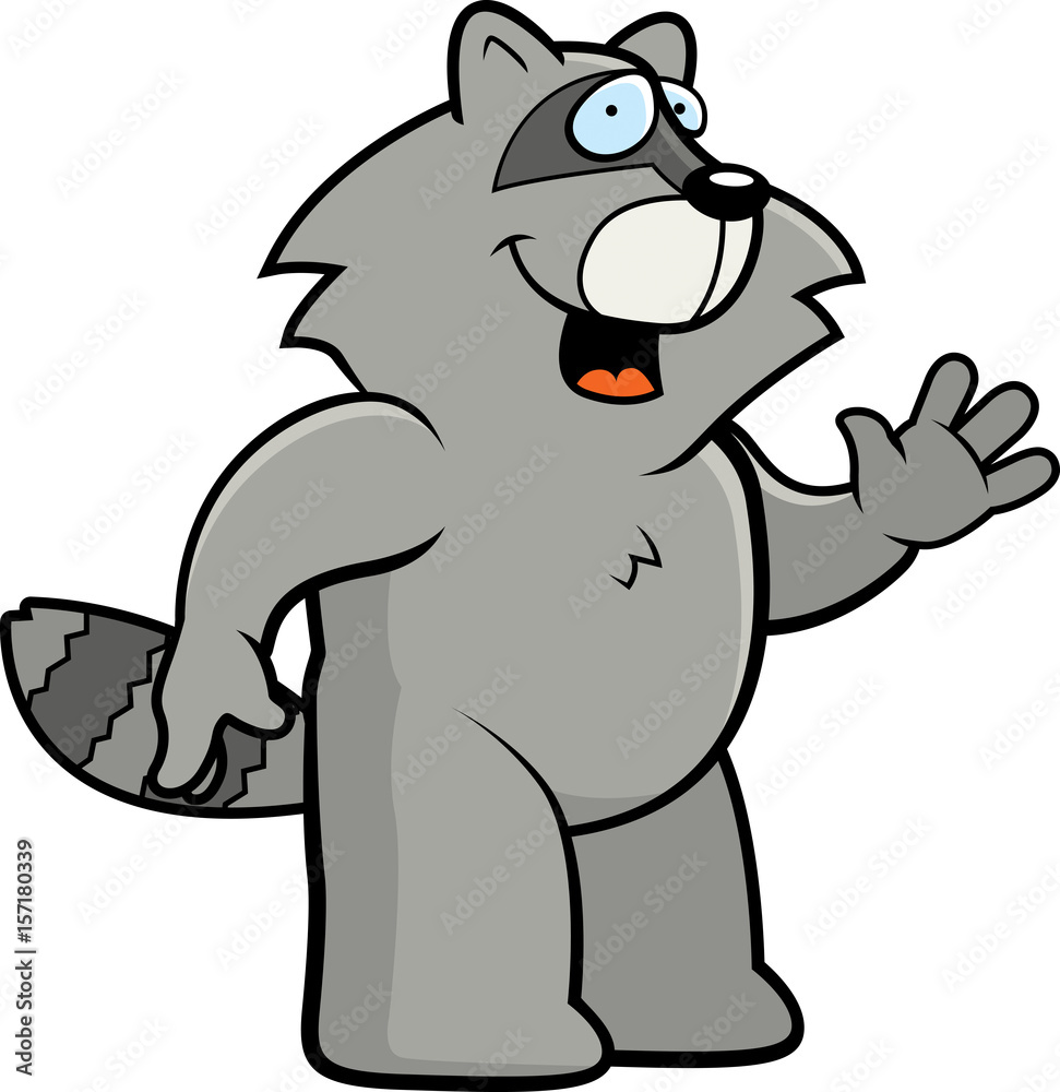 Obraz premium Raccoon Waving