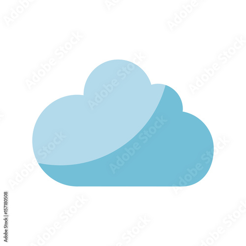 blue cloud icon over white background. vector illustration