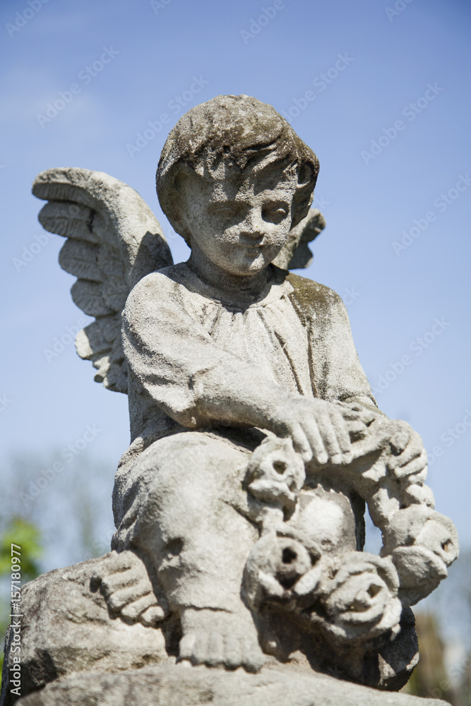 Guardian angel statue as a symbol of strength, truth and faith.