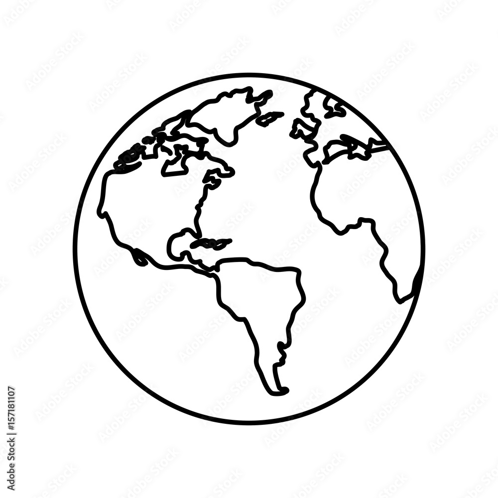 planet earth icon over white background. vector illustration