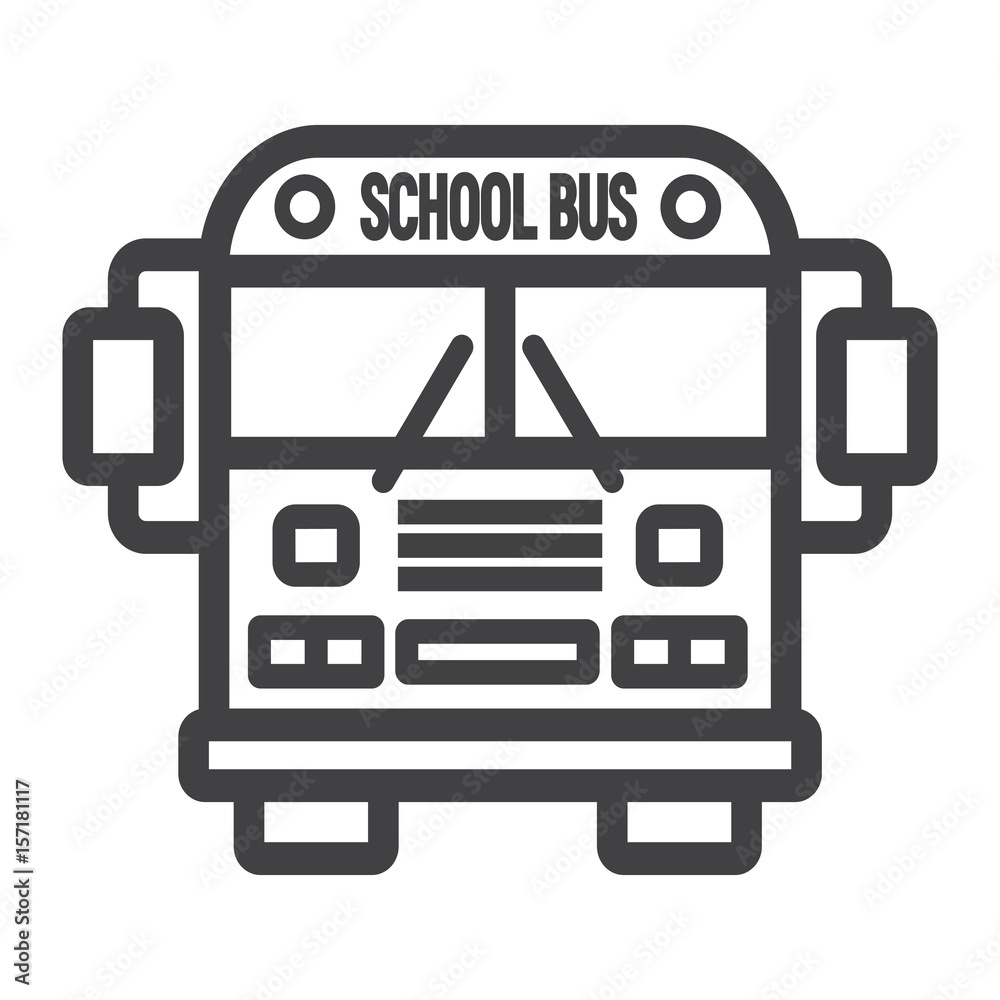 School bus line icon, transport and vehicle, vector graphics, a linear pattern on a white background, eps 10. School bus line icon, transport and vehicle, vector graphics, a linear pattern on a white background, eps 10.