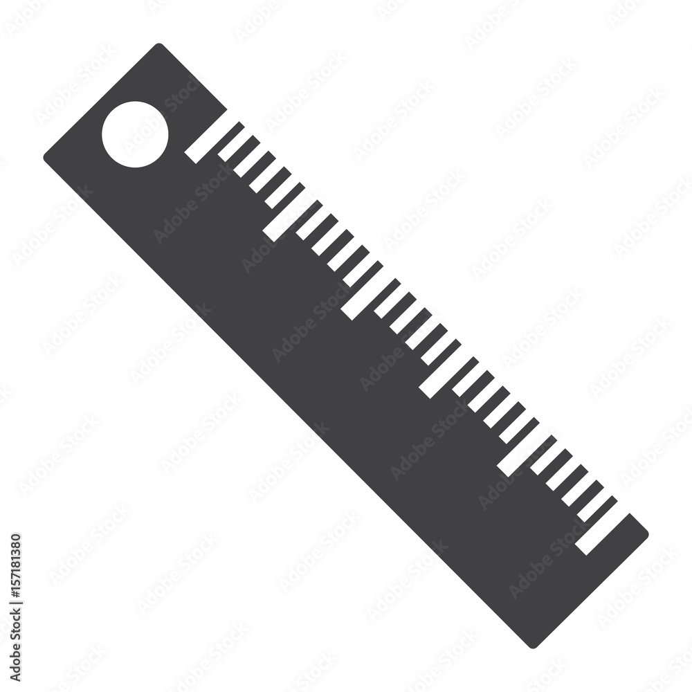 Ruler solid icon, Education and school, vector graphics, a filled pattern on a white background, eps 10.