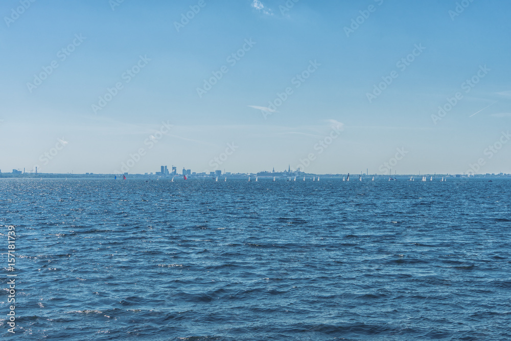  view of the cityscape of Tallinn from the sea