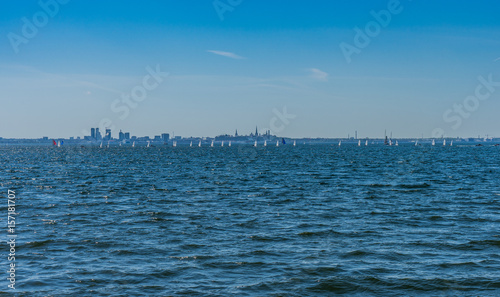  view of the cityscape of Tallinn from the sea