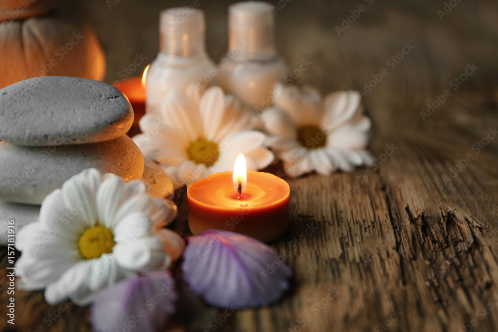 Beautiful spa composition on wooden background Beautiful spa composition on wooden background