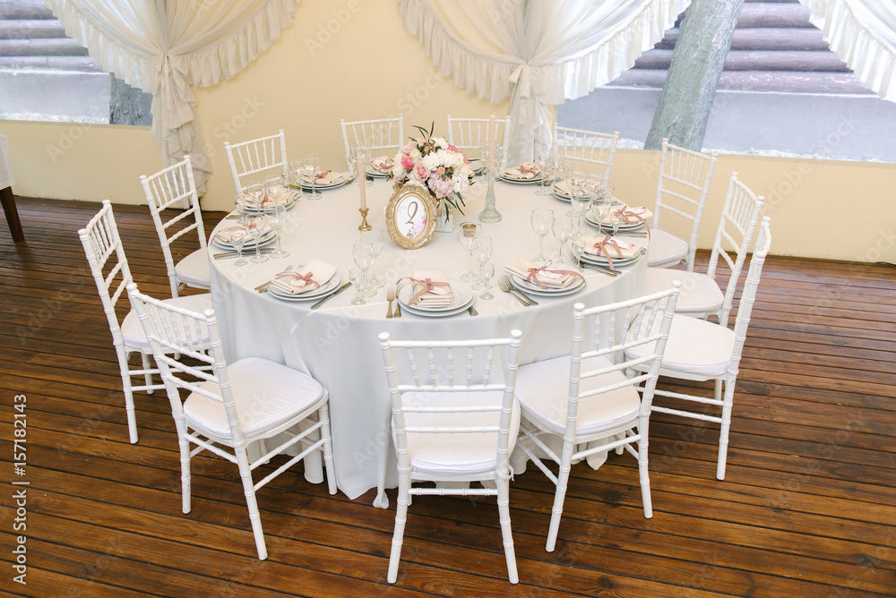 Guest numbered table with with adorable bouquet