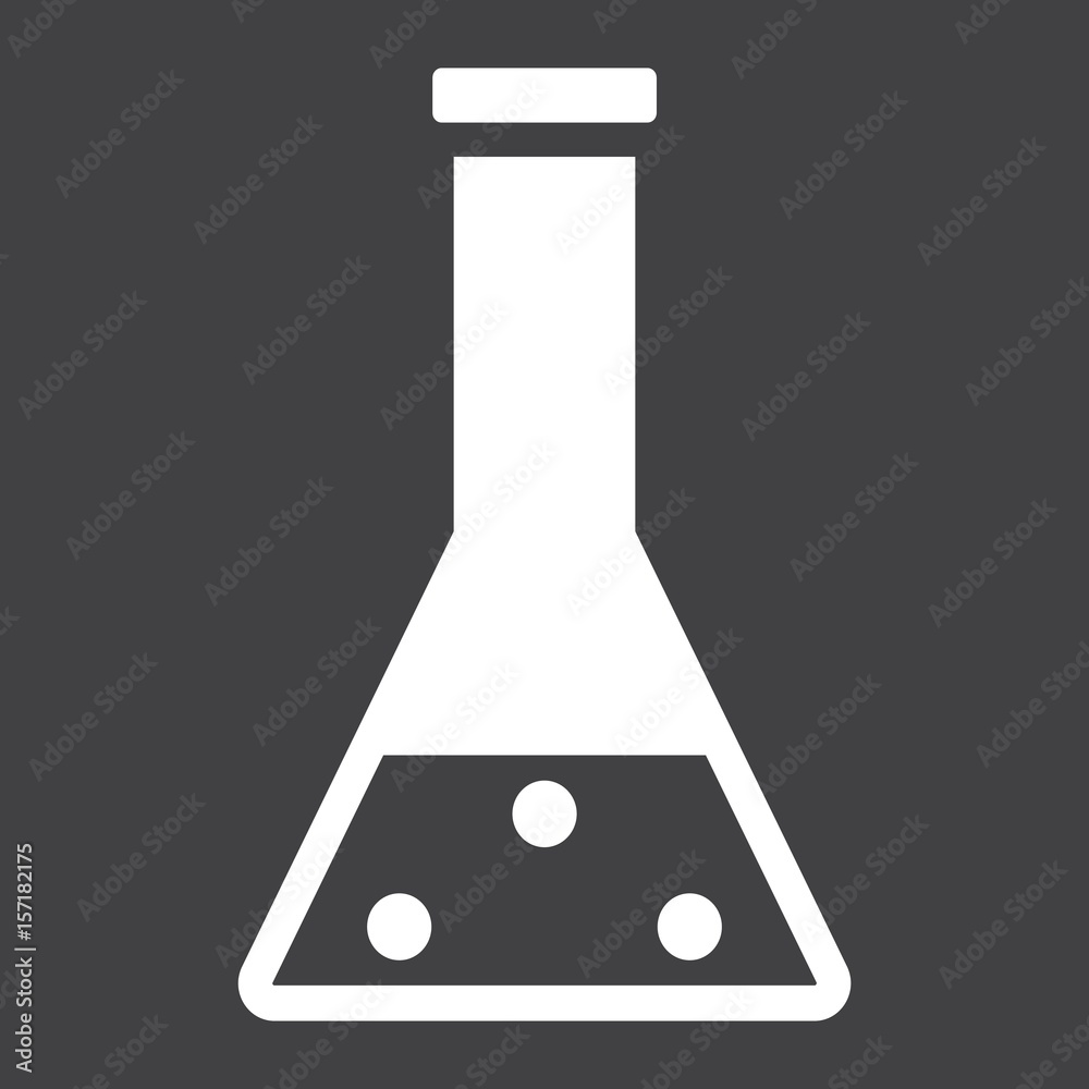 Chemistry solid icon, laboratory and test tube, vector graphics, a filled pattern on a black background, eps 10. Chemistry solid icon, laboratory and test tube, vector graphics, a filled pattern on a black background, eps 10.