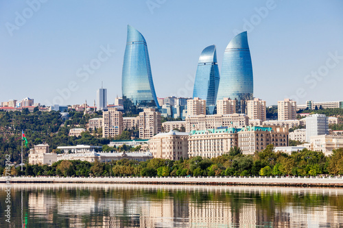 Flame Towers in Baku photo