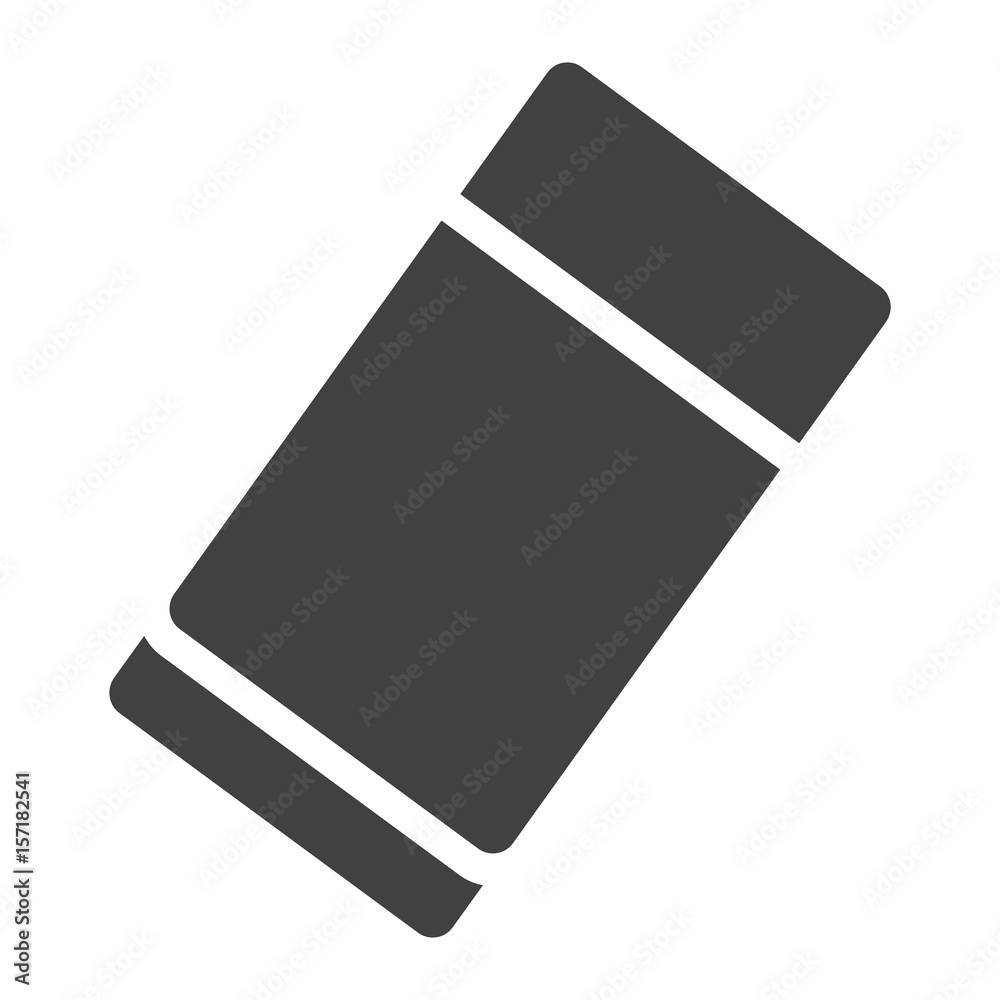 Eraser solid icon, education and school, rubber vector graphics, a filled pattern on a white background, eps 10. Eraser solid icon, education and school, rubber vector graphics, a filled pattern on a white background, eps 10.