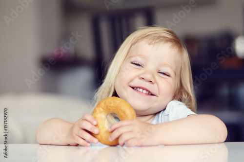 portrait of a funny little girl