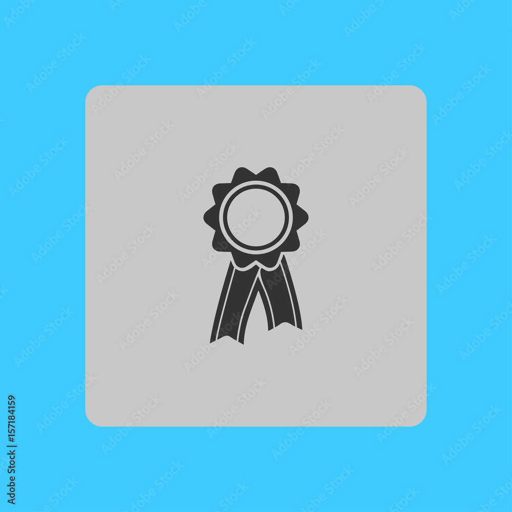 Badge with ribbons icon. Award rosette with ribbon simbol. Badge with ribbons icon. Award rosette with ribbon simbol.
