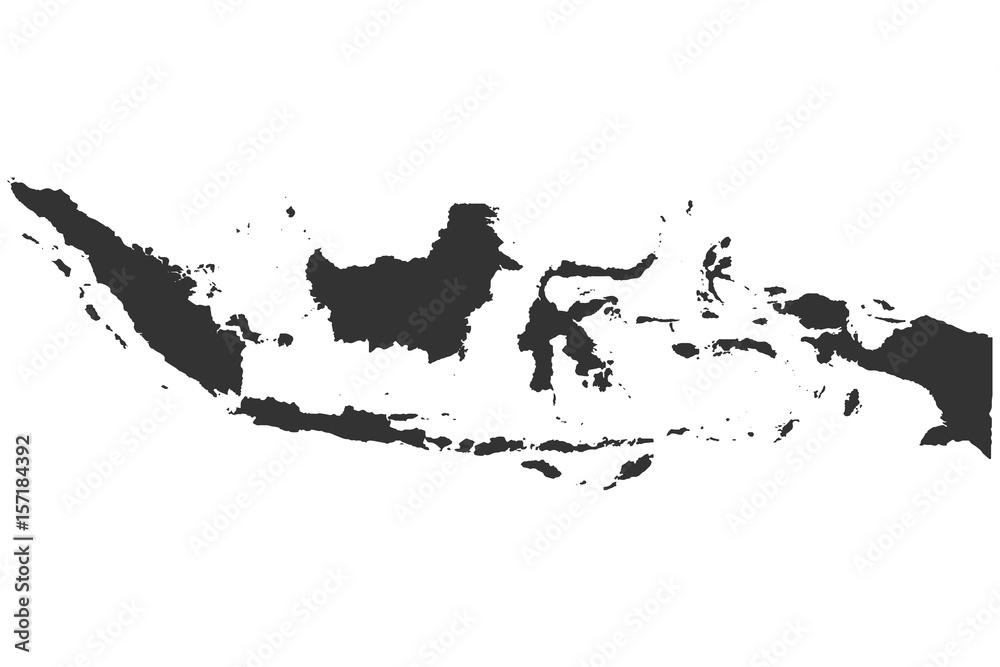 Карта индонезии детальная, точная, в высоком разрешении. Векторная иллюстрация.