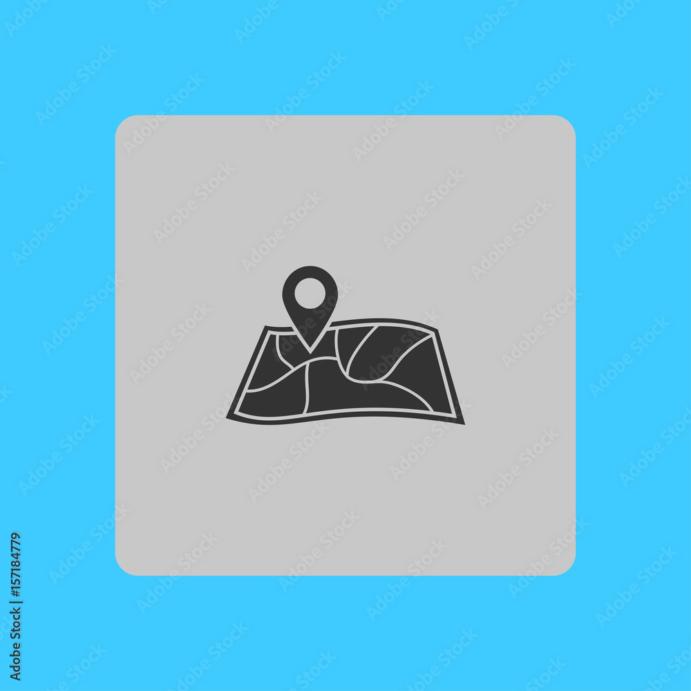 Map with a pin icon. Map navigation symbol. Map with a pin icon. Map navigation symbol.