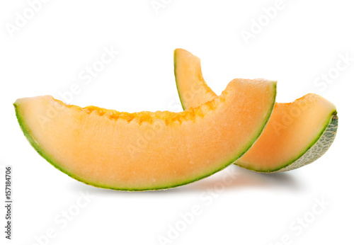 melon's slices isolated on white background
