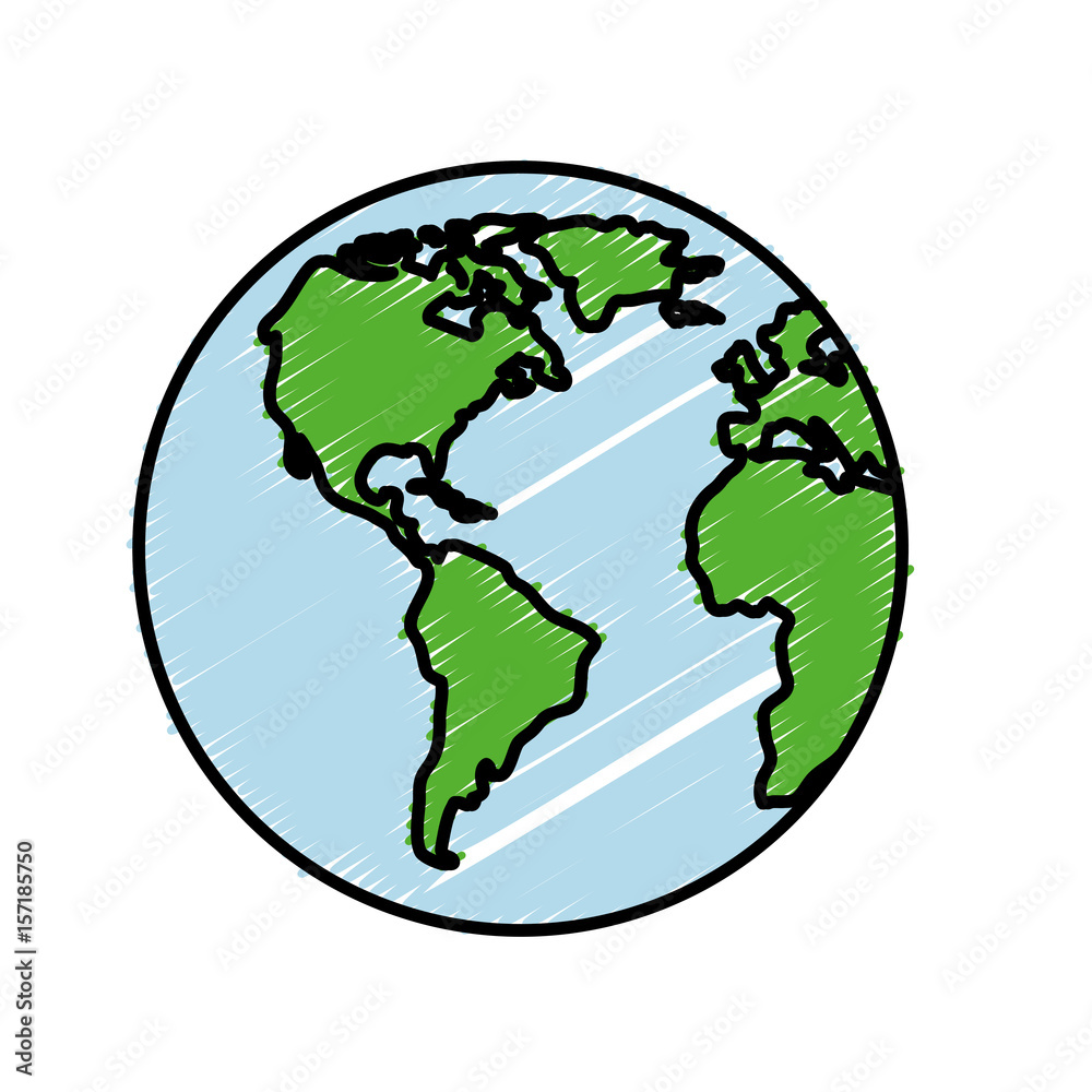 earth planet icon over white background. vector illustration