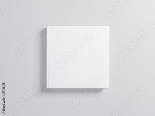 White square blank Book Mockup with textured hard cover. 3d rendering © customdesigner