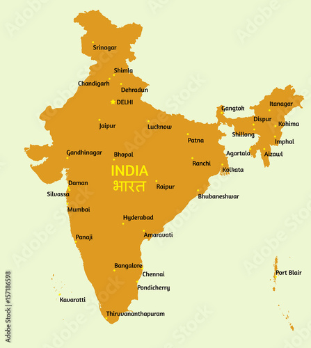 Republic of India vector map