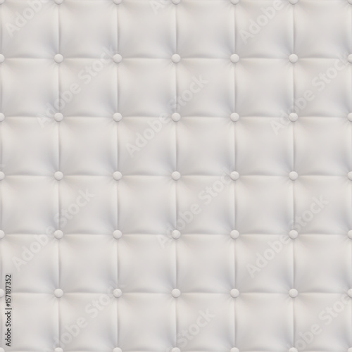 Upholstery Leather realistic texture, White seamless vector abstract geometric background