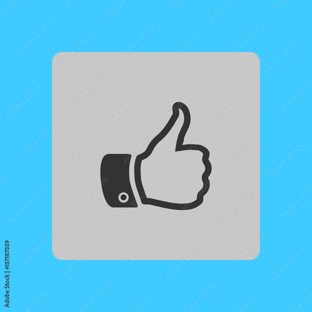 Obraz premium Like icon. Hand finger up sign. Thumb up symbol. Flat design style.