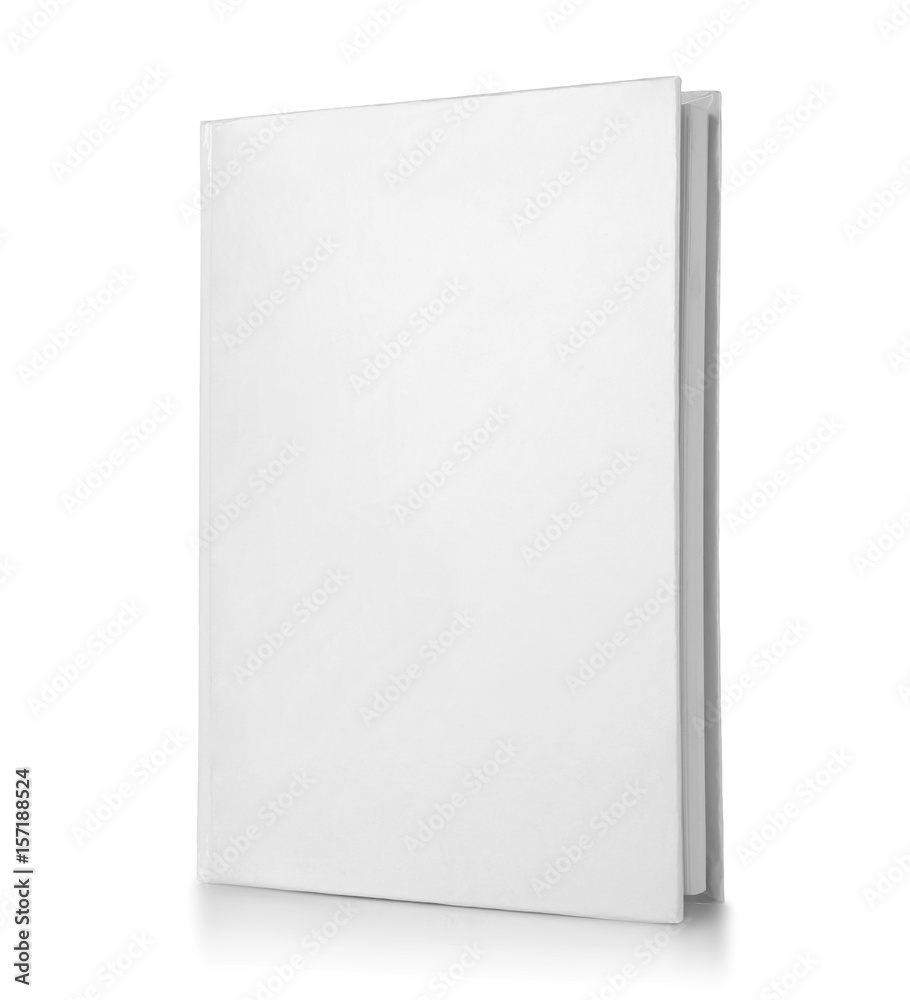 Naklejka premium Blank cover of closed book on white background