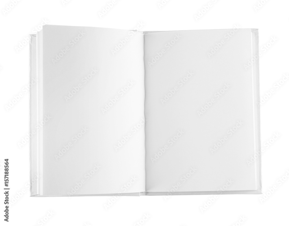 Blank pages of opened book on white background Blank pages of opened book on white background
