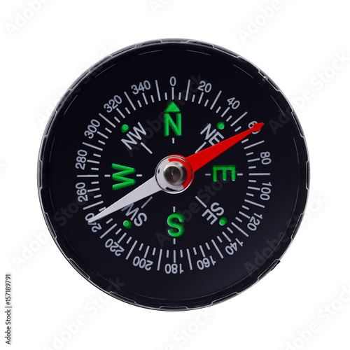Round black compass