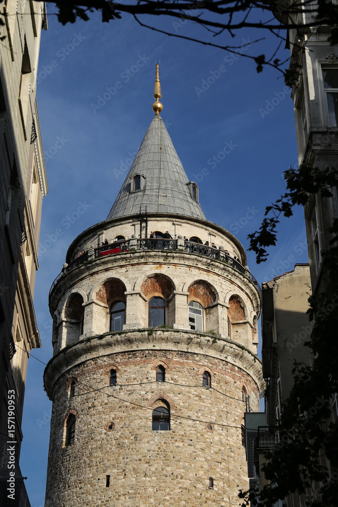 Galata Tower in Beyoglu, Istanbul, Turkey