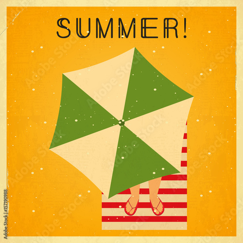 Summer Time Retro Square Poster