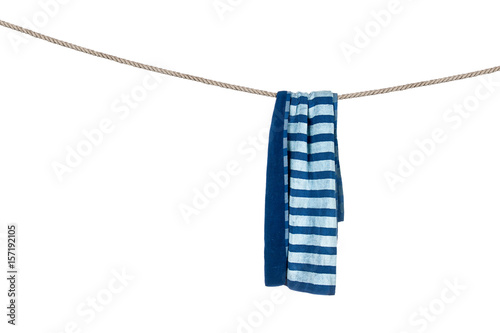 Foto Beach towel on rope