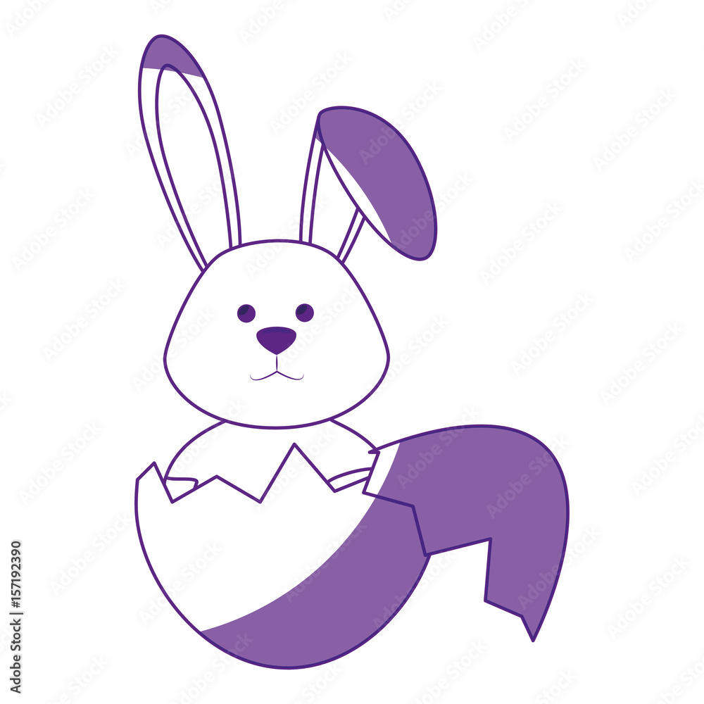 Fototapeta premium cute bunny icon over white background. vector illustration