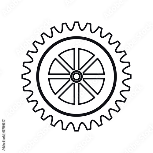 bike gear icon over white background. vector illustration