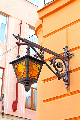 Lantern on Olga Kobylianska Street - one of the main streets of Chernivtsi, Ukraine