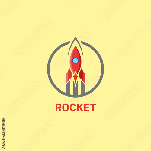 Abstract flat rocket vector logo