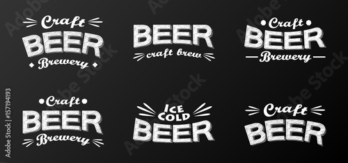 Craft beer - collection of banners. Vector illustration.