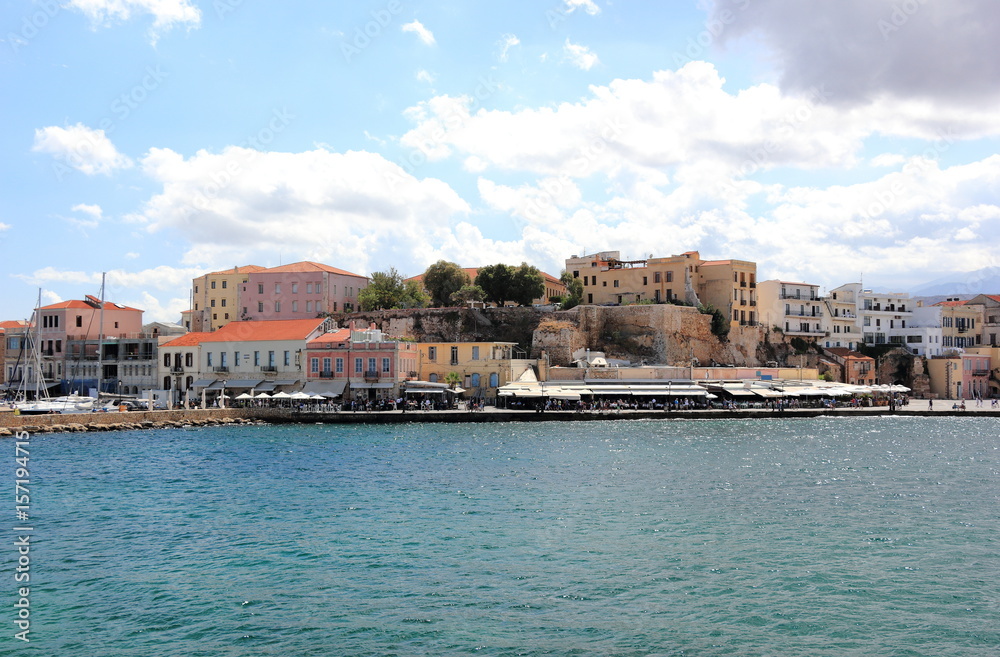 View of the Venetian port of Chania. Crete, Greece.