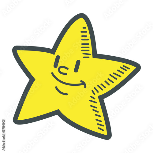 smiling little star cartoon character image vector illustration